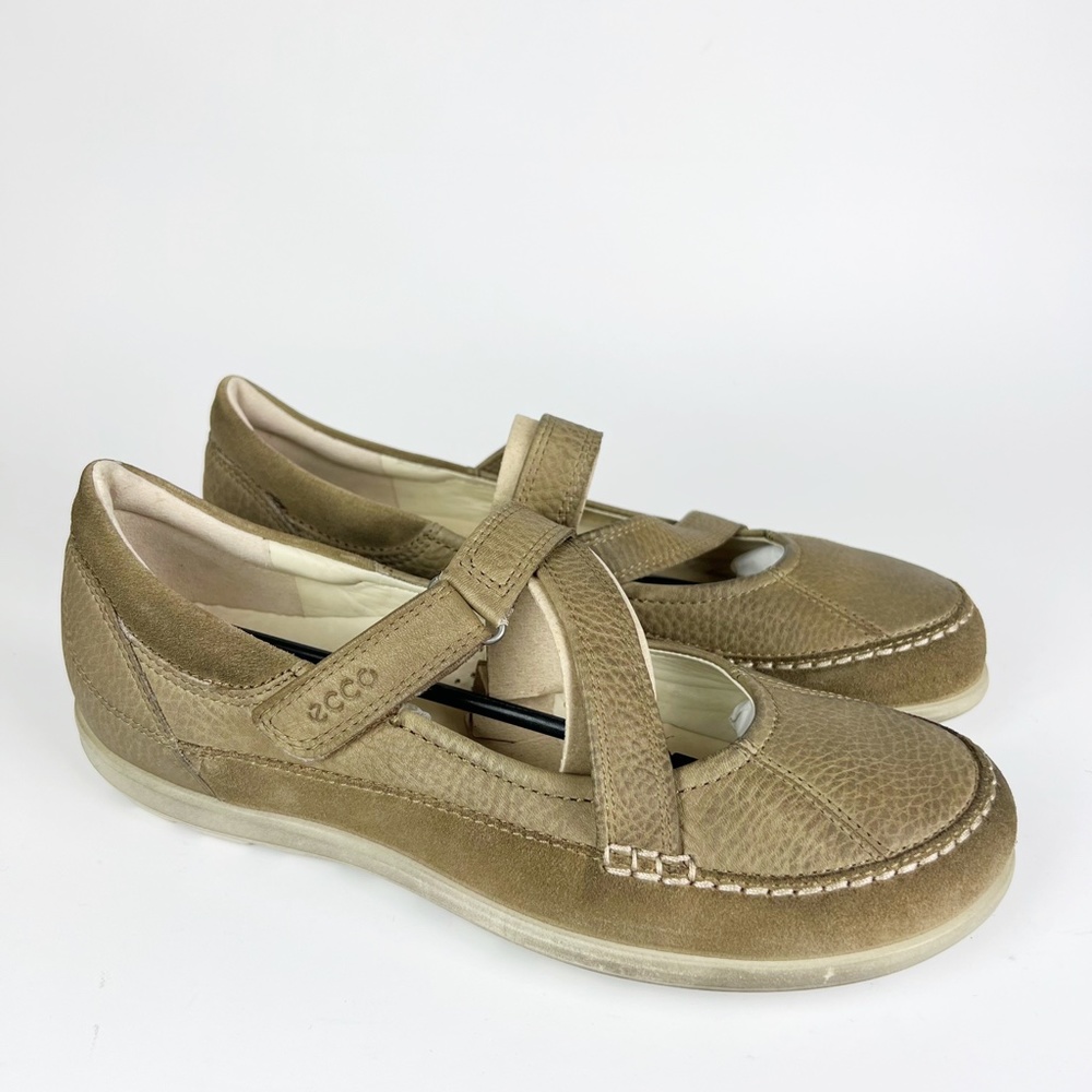 Ecco Cayla Womens Mary Jane Comfort Shoes Crisscross Navajo Brown Leather 40 - Picture 2 of 9